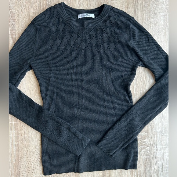 MaxMara Sweaters - Max Mara Black Silk Cashmere Wool Sweater